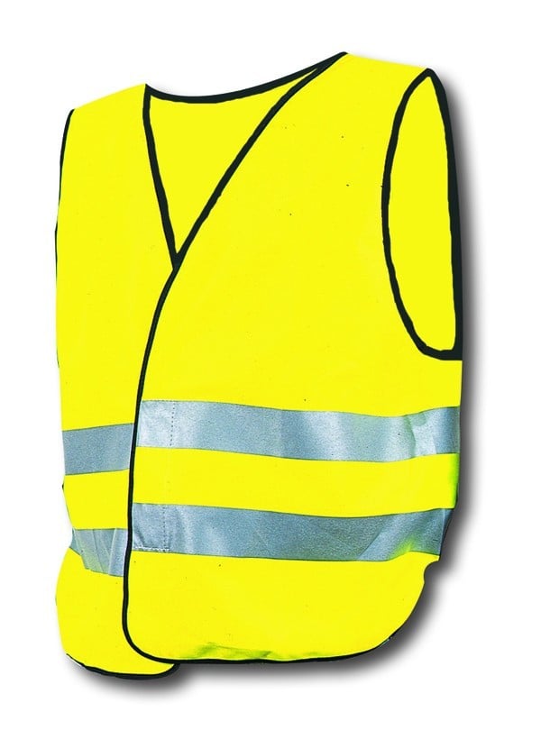 Gilet jaune fluo, équipement rétroréfléchissant normes CE