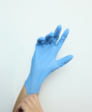 Gants jetables détectables bleus pour industrie alimentaire