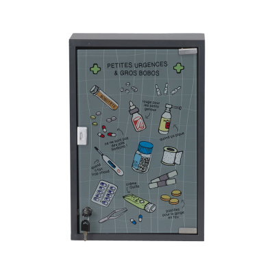 Armoire à pharmacie en métal déco 1 porte