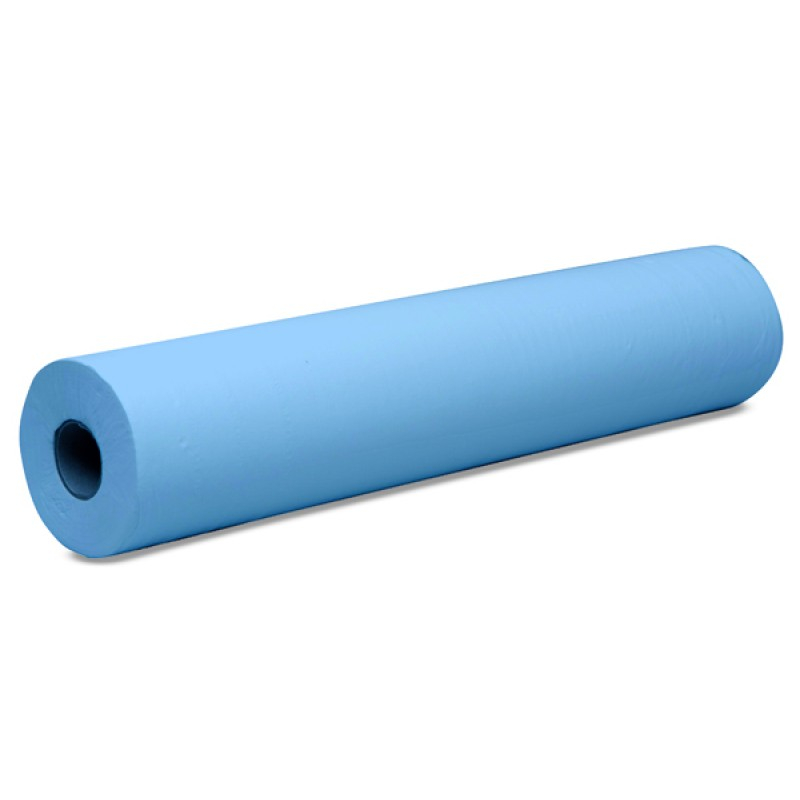Drap d'examen plastifié imperméable bleu largeur 50 cm - 38g - ROBÉ MÉDICAL  - Draps d'examen plastifiés - Robé vente matériel médical