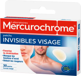 Patchs hydrocolloïdes acné visage Mercurochrome en boîte de 30
