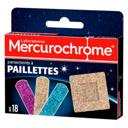 Pansements à Paillettes Mercurochrome Boîte de 18