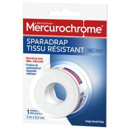 Sparadrap Résistant 5 m x 2,5 cm Mercurochrome