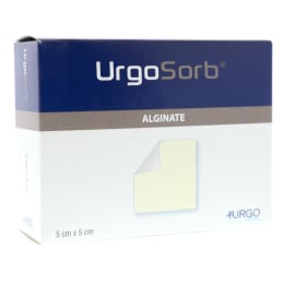 Pansement hémostatique Urgosorb en boîte de 10 tampons 5 x 5 cm