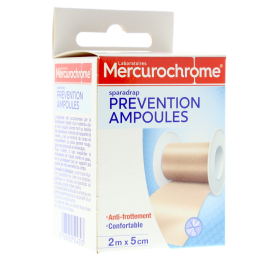 Sparadrap chair prévention ampoules Mercurochrome 2 m x 5 cm