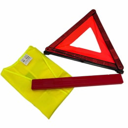 Kit gilet de sécurité jaune et triangle de signalisation