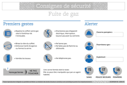 Consignes de sécurité fuite de gaz