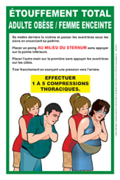 Affiche Heimlich pour personnes obèses & femmes enceintes