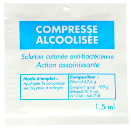 Compresse d'alcool 70% Pharmadose