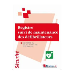 Registre suivi de maintenance des défibrillateurs