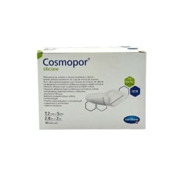 Boîte de 10 pansements blancs avec interface siliconée Cosmopor® silicone
