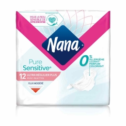 Serviettes hygiéniques PureSensitive™ Ultra régulier Nana x12