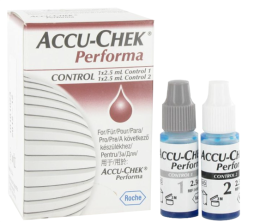 Solution de contrôle pour glucomètre Accu Chek Performa et Nano