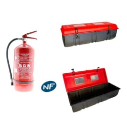 Kit extincteur poudre PP 9kg et coffret Anaf