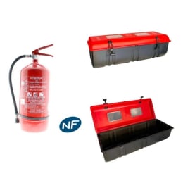 Kit complet extincteur poudre PP 9kg et coffret Anaf