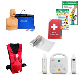 Pack essentiel mannequin et défibrillateur de formation