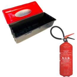 Extincteur poudre PP 6kg et coffret de rangement